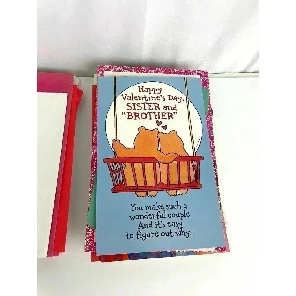 VTG 31 Greeting Cards Valentines Day Birthday Holiday Bears‎ Hearts UNUSED